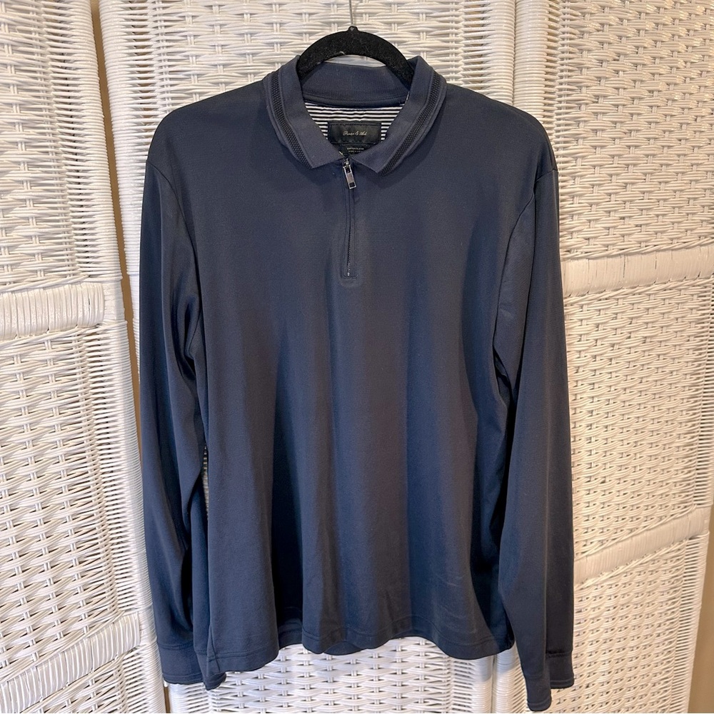 Porter & Ash Navy Blue Zip Polo XL
